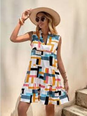 GLIGET Dresses for Women 2024 Geometric Print